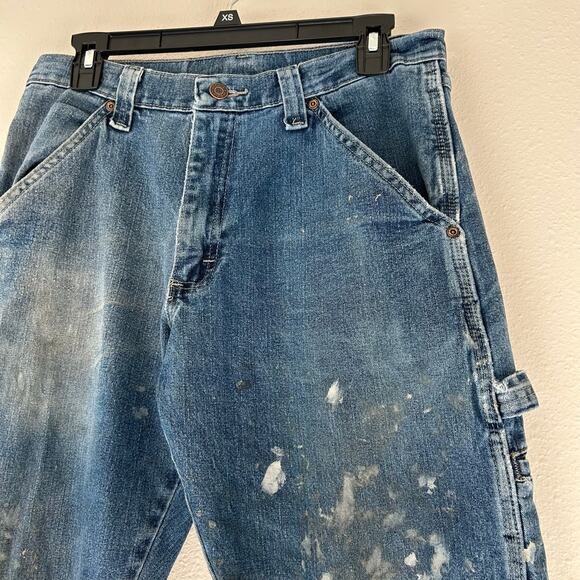 Vintage Wrangler Carpenter Y2K distressed thrashed  grunge punk rock holes 30x30 - Picture 5 of 16